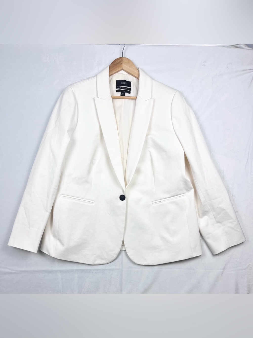 J.Crew Parke One-Button Cotton Blend Stretch Career Blazer Jacket Size 18